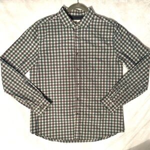 Steel & Jelly British Design Mens XL Checkered Plaid Button Down Shirt blue gray